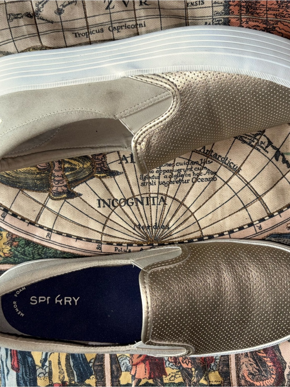 Sperry Men’s Metallic Taupe Slip-On Loafers